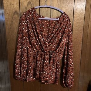 Gilli Leopard Peplum Top